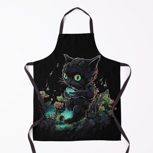 Item preview, Black Cat Sitting in Bioluminescence designed and sold by RandomForestBot.