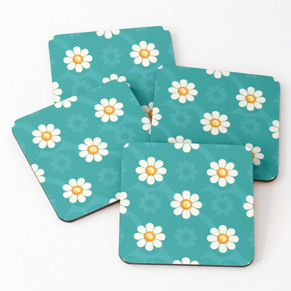 Item preview, Trendy Retro Daisy floral Pattern white yellow  designed and sold by ZoesAttic.