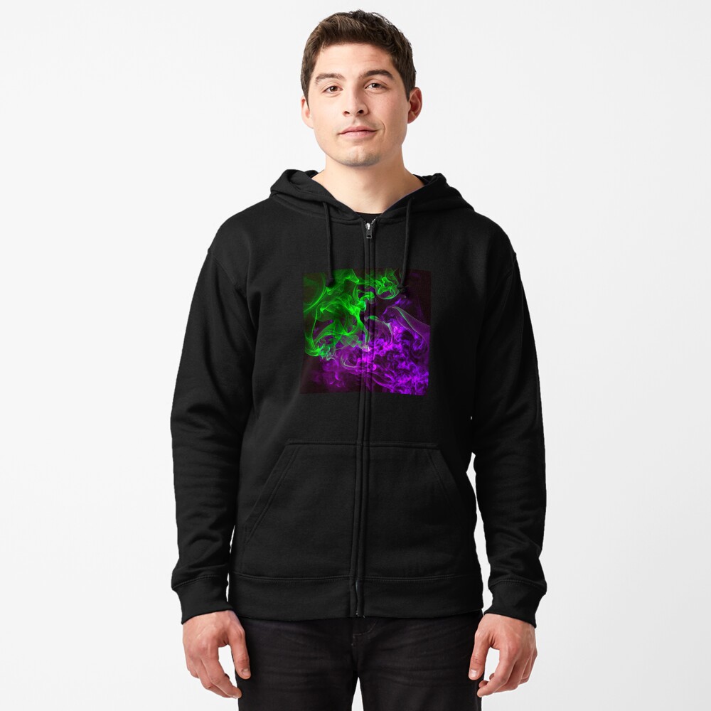 Purple and Green Smoke Pullover Hoodie for Sale by ArtMadeByAI Redbubble