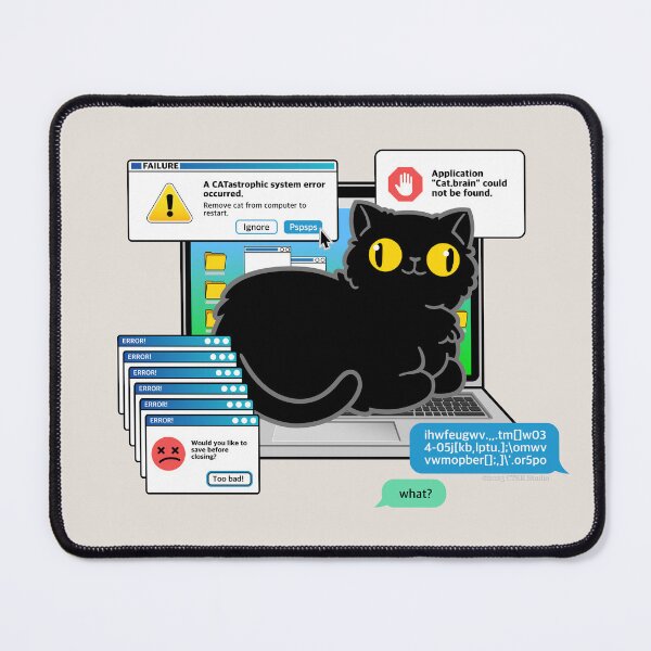 Item preview, Cat on Laptop Glitch designed and sold by ctkrstudio.