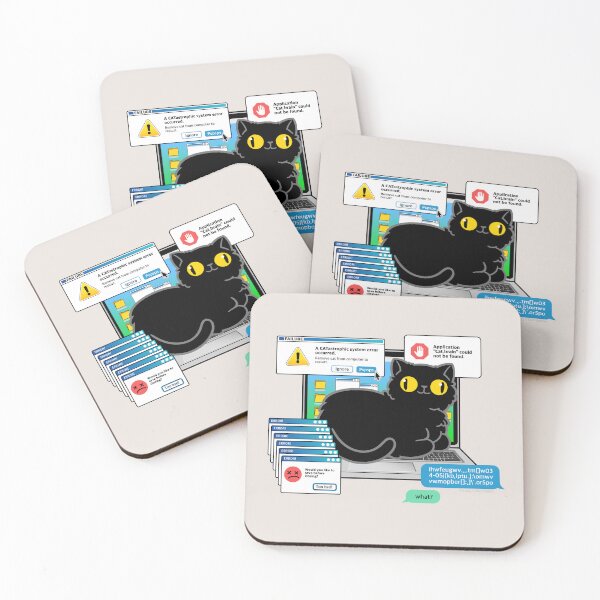 Item preview, Cat on Laptop Glitch designed and sold by ctkrstudio.