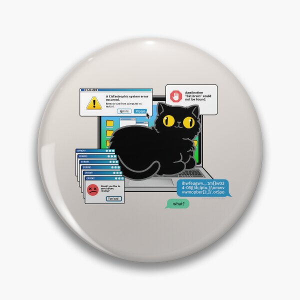 Item preview, Cat on Laptop Glitch designed and sold by ctkrstudio.