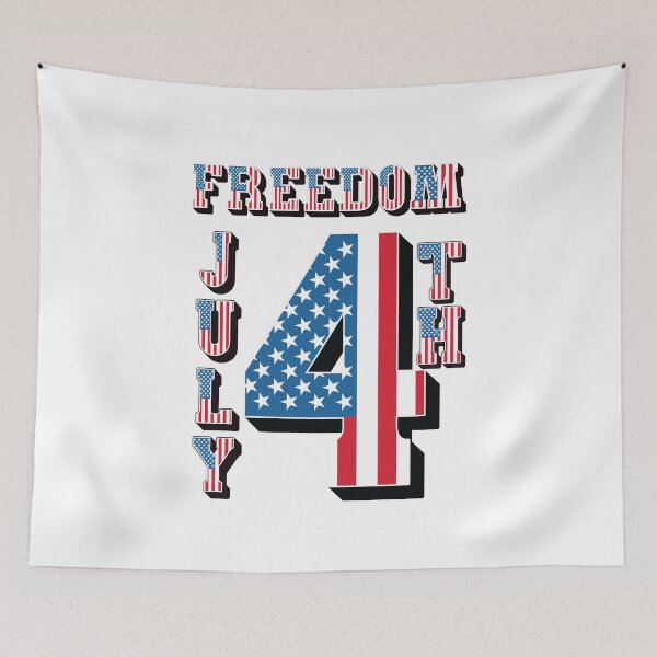 Item preview, Freedom July 4th - American Flag Text  designed and sold by Whimsical  Thinker.