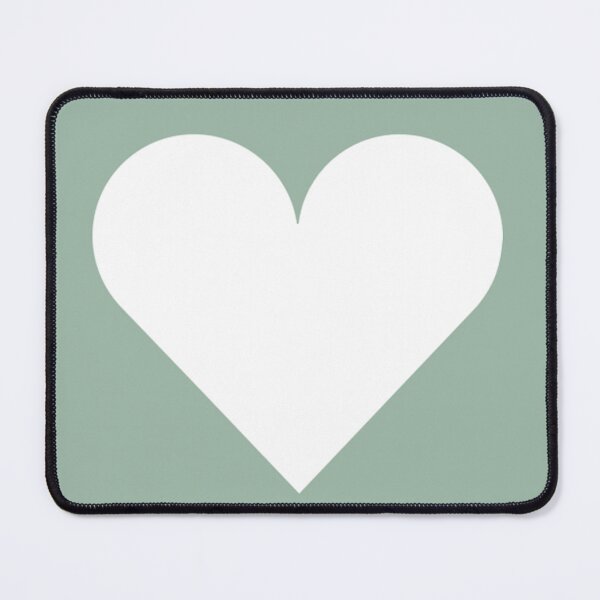 Item preview, Single WHITE LOVE HEART on a MUTED GREEN Background designed and sold by RachelMacht.