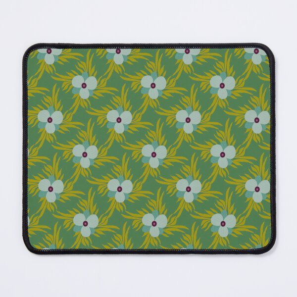 Item preview, Blue Flower on Green Seamless Pattern designed and sold by Cedarrue.