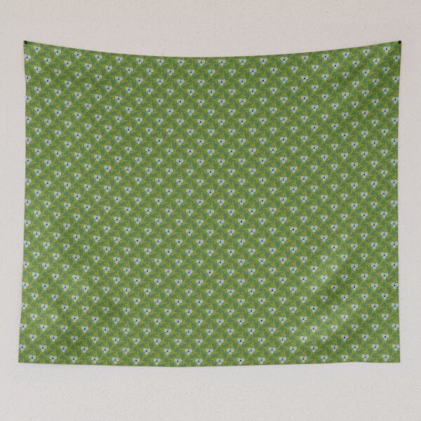 Item preview, Blue Flower on Green Seamless Pattern designed and sold by Cedarrue.