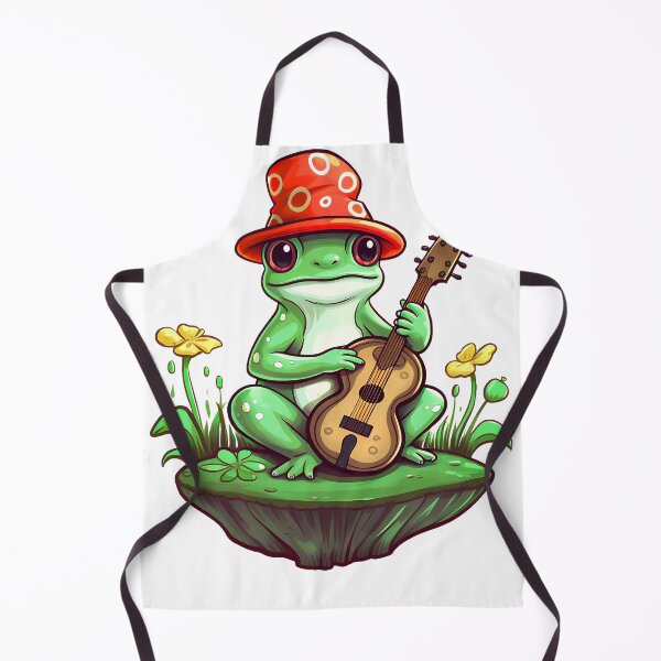 Item preview, Cottagecore Aesthetic Frog Playing Guitar Banjo Graphic designed and sold by sanadkarmakar.