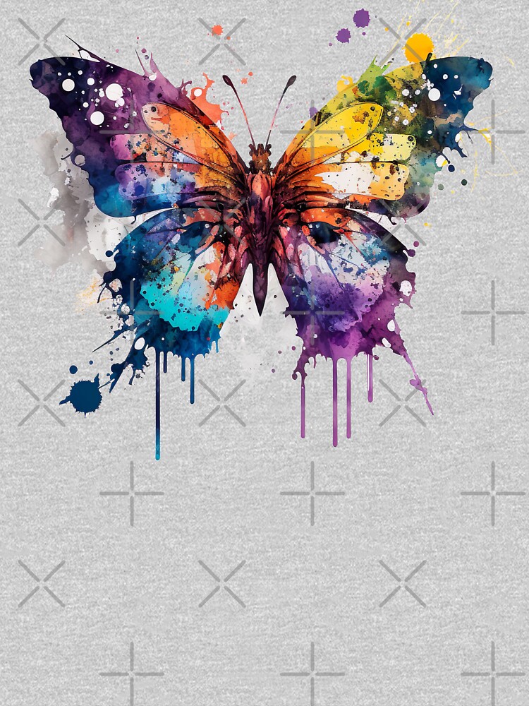 Abstract Purple Butterfly Watercolor T-Shirt