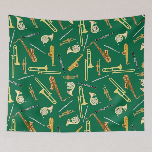 Item preview, Band Instruments on Grass Green designed and sold by Brittany Lane Allen.