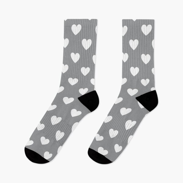 Artikelvorschau, White heart print on gray entworfen und verkauft von LittleBettyMakes.