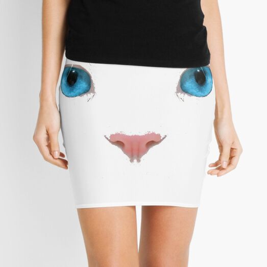 muzzle, eyes, cat, nose Mini Skirt
