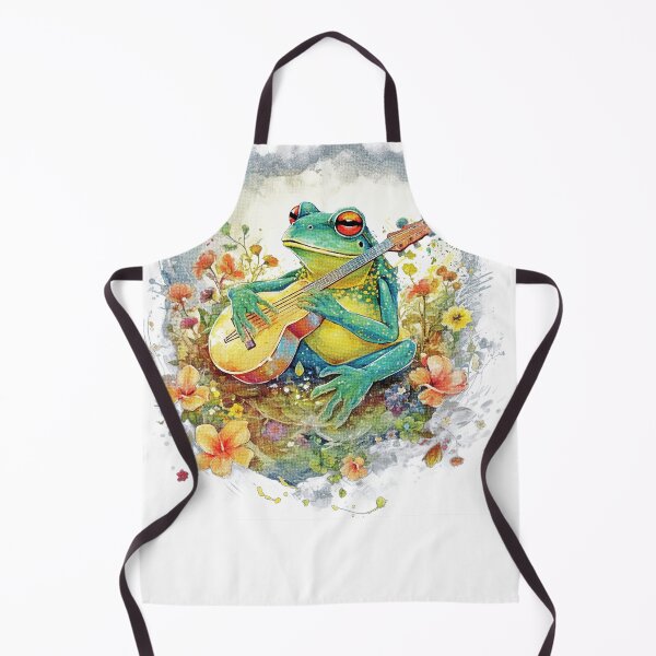 Item preview, Cottagecore Aesthetic Frog Playing Guitar Banjo Graphic designed and sold by sanadkarmakar.