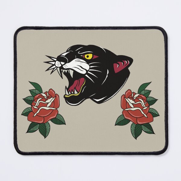 Item preview, Black Panther Red Rose - American traditional Tattoo flash designed and sold by Lucadoingart.