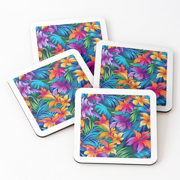 Item preview, Vibrant Tropical Pattern with Colorful Leaves designed and sold by GiveMeMood.