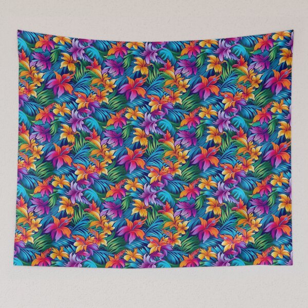 Item preview, Vibrant Tropical Pattern with Colorful Leaves designed and sold by GiveMeMood.