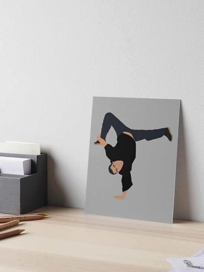 Premium Photo | Top view portrait of stylishly dressed young man dancer  performing freestyle breakdance freezes
