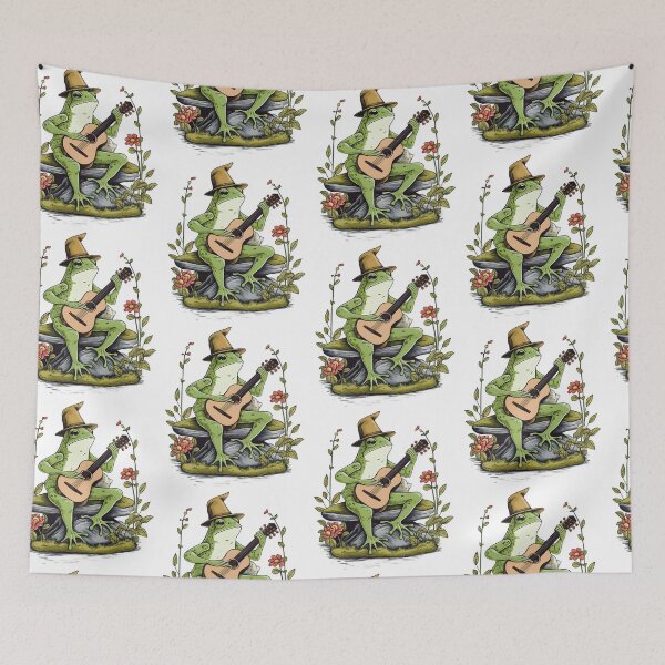 Item preview, Cottagcore Aesthetic Frog Playing Guitar Banjo Graphic designed and sold by sanadkarmakar.