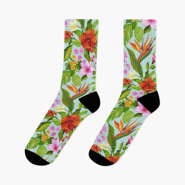 Item preview, Light Blue Tropical Flora designed and sold by Carolina Diaz.