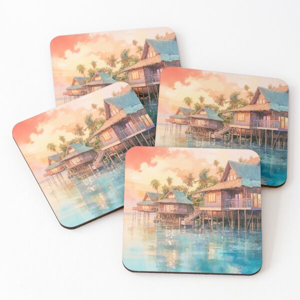 Item preview, Tropical Bungalow Sunset designed and sold by Vacationist.