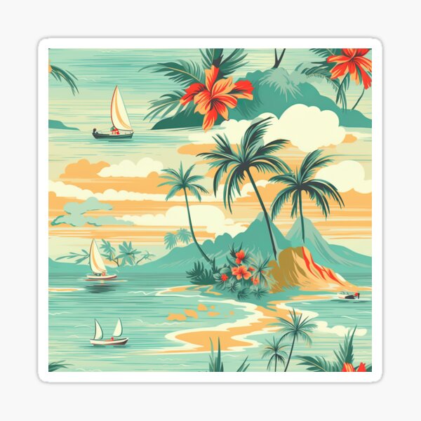 Artikel-Vorschau von Vintage-Reiseplakatmuster für die Pazifikinsel, designt und verkauft von EverettAtlas.