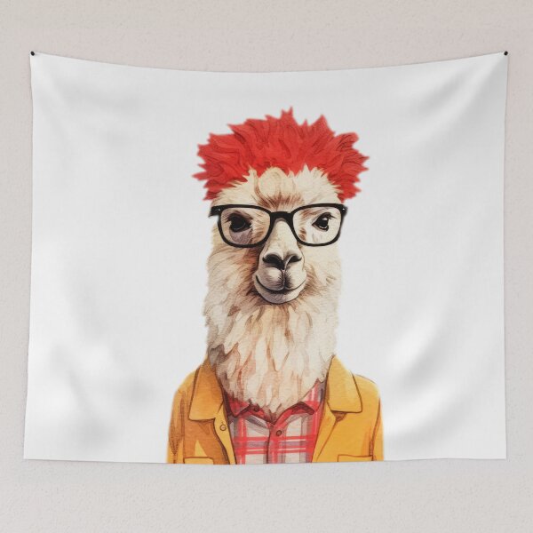 Artikelvorschau, Hipster Lama #lama entworfen und verkauft von JBJart.