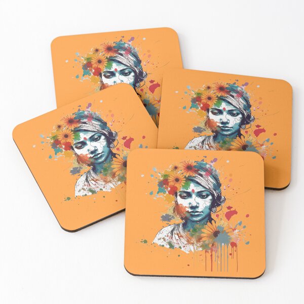 Item preview, Floral Illustration - Trash Polka Inspired - Indian woman designed and sold by brindled.