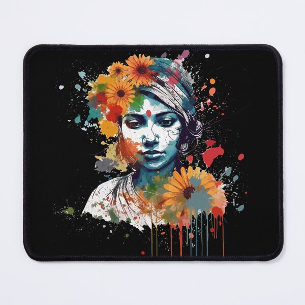 Item preview, Floral Illustration - Trash Polka Inspired - Indian woman designed and sold by brindled.