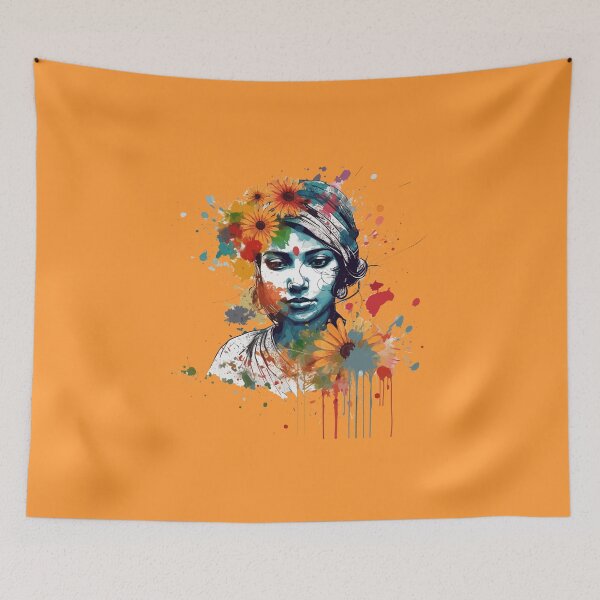 Item preview, Floral Illustration - Trash Polka Inspired - Indian woman designed and sold by brindled.