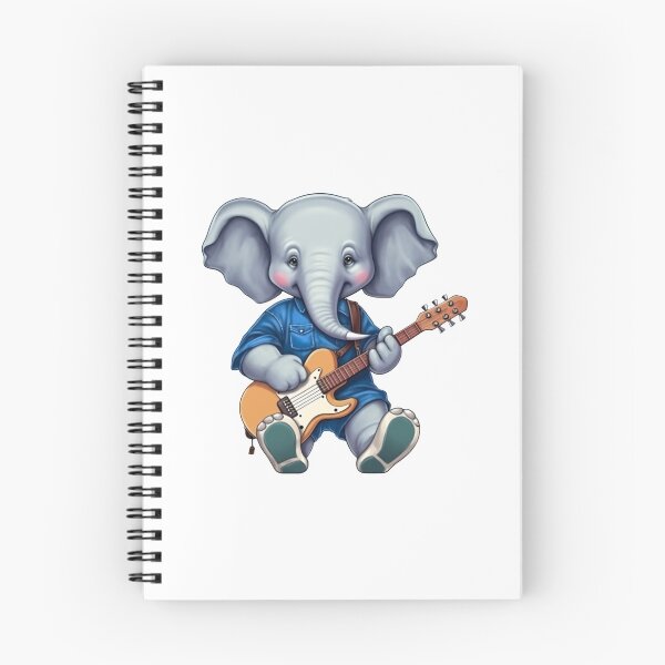 Item preview, cute elephant playing guitar - Different logo size, position? Email me - designed and sold by Picture-Art.