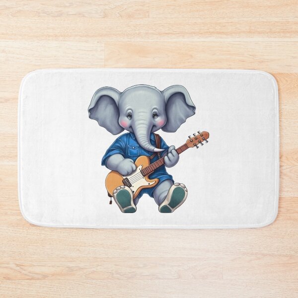 Item preview, cute elephant playing guitar - Different logo size, position? Email me - designed and sold by Picture-Art.
