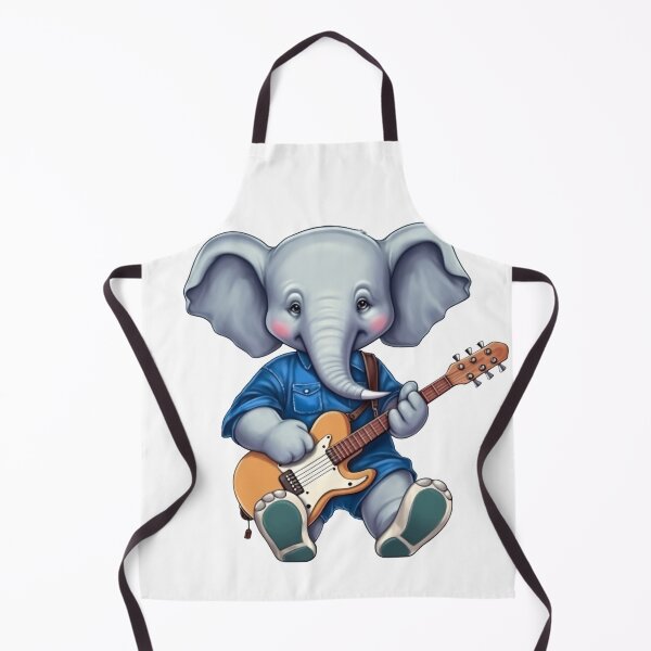 Item preview, cute elephant playing guitar - Different logo size, position? Email me - designed and sold by Picture-Art.