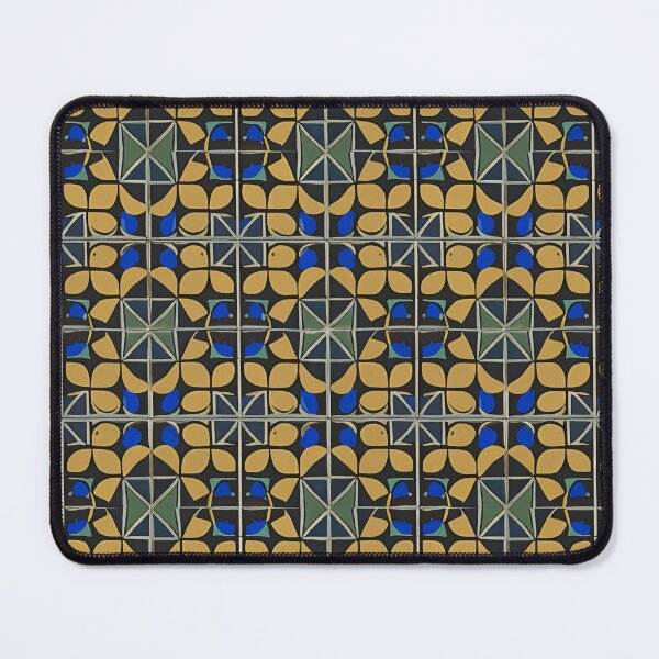 Item preview, Retro Tile Pattern yellow, navy blue and pastel green designed and sold by RetroTile.