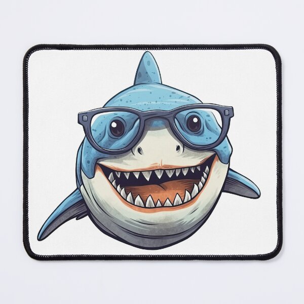 Item preview, Cute Smart Shark With Glasses - Can't Sea designed and sold by BaysparksMedia.