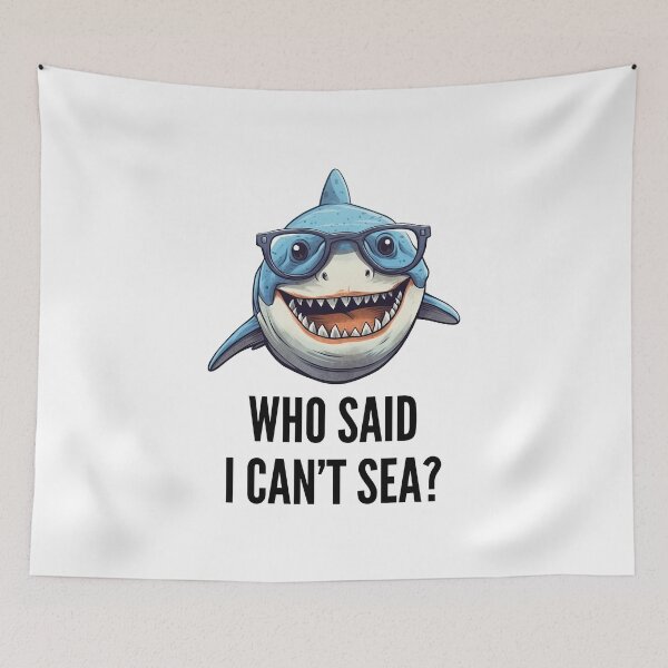 Item preview, Cute Smart Shark With Glasses - Can't Sea designed and sold by BaysparksMedia.