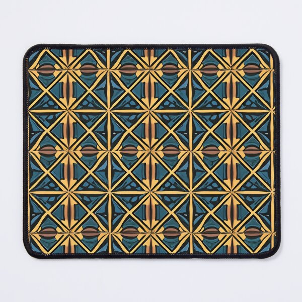Item preview, Retro Tile Pattern blue and yellow with brown and black designed and sold by RetroTile.