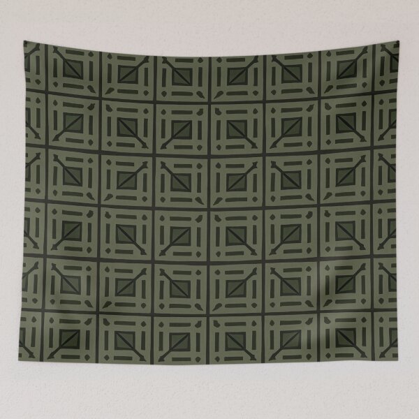 Item preview, Retro Tile Pattern pastel dark green designed and sold by RetroTile.