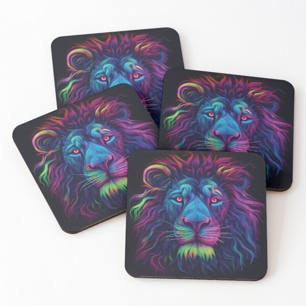 Item preview, Neon Lion | Stunning Wildlife Art Print | Vibrant Neon Colors designed and sold by PopPopGfx.