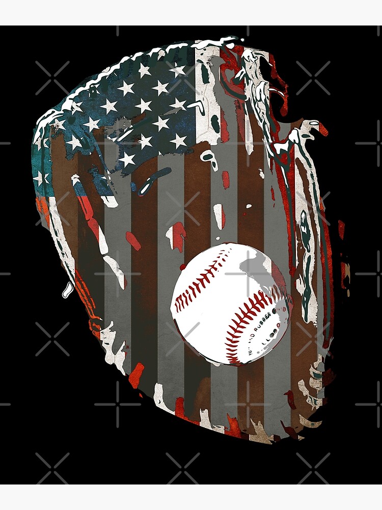 USA American Flag Patriotic Baseball 4th Of July Poster