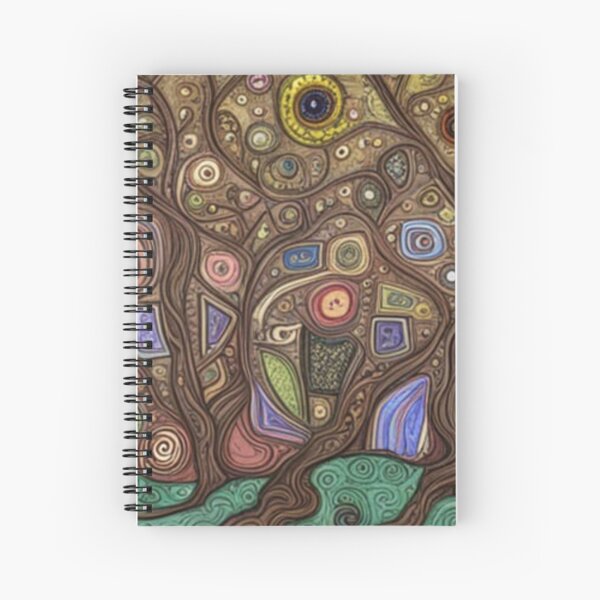 Art populaire de conte de fées abstrait Woodland Cahier à spirale