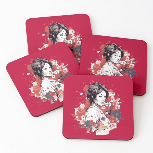 Item preview, Floral Illustration - Trash Polka Inspired - Japanese woman designed and sold by brindled.