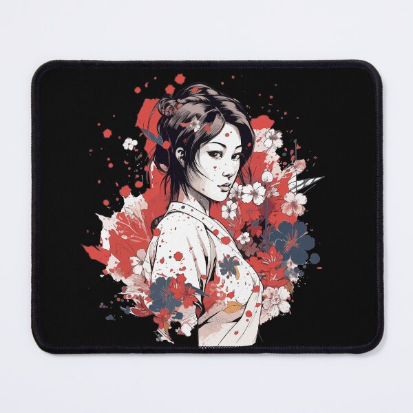 Item preview, Floral Illustration - Trash Polka Inspired - Japanese woman designed and sold by brindled.