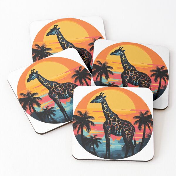 Item preview, colorful giraffe with sun - Different logo size, position? Email me - designed and sold by Picture-Art.