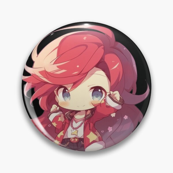 Item preview, Red Haired Anime Chibi Ganbatte designed and sold by ScarletClover.