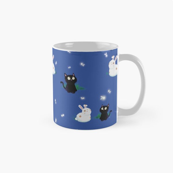Item preview, Firefly Night with Biscotti and Smudge - Seamless Pattern, Dark Blue designed and sold by mwkairos.