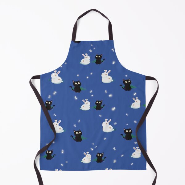 Item preview, Firefly Night with Biscotti and Smudge - Seamless Pattern, Dark Blue designed and sold by mwkairos.