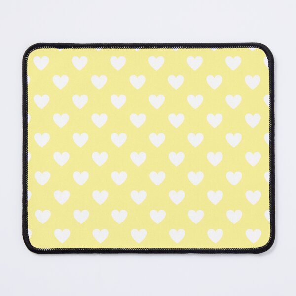 Item preview, White heart print on yellow 2 - small designed and sold by LittleBettyMakes.