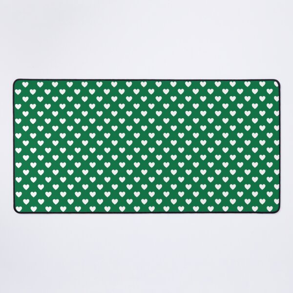 Item preview, White heart print on deep green - small designed and sold by LittleBettyMakes.