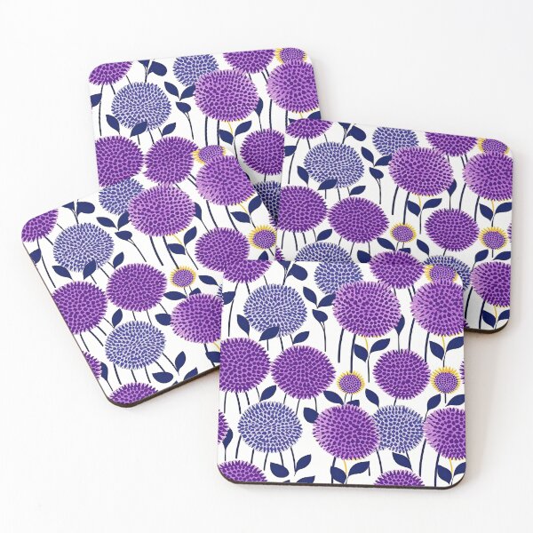 Item preview, Colorful Field Of Purple Dahlias Floral Pattern designed and sold by Wonder Of Light.