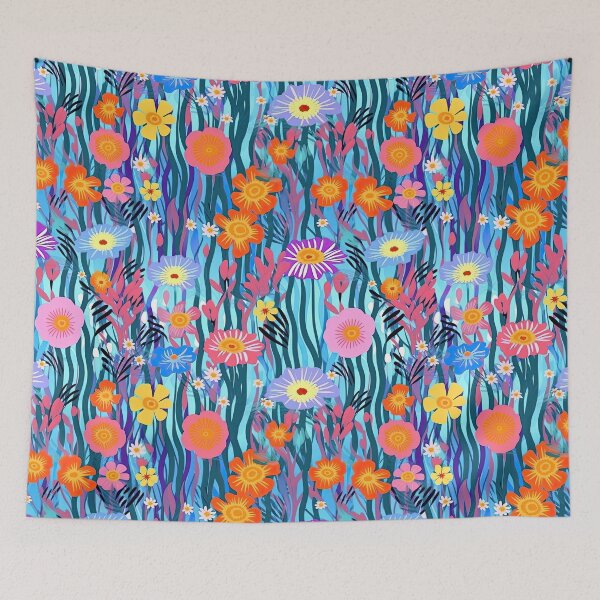 Item preview, Colorful Field Of Vibrant Wild Flowers Floral Pattern designed and sold by Wonder Of Light.