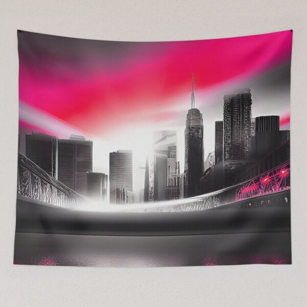 Item preview, City Landscape Brilliant Fushia designed and sold by deniselynnimage.